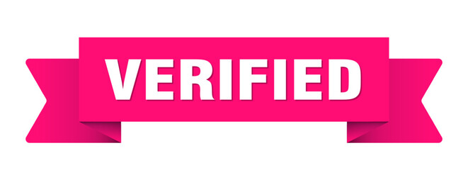 verified ribbon isolated on transparent background. verified ribbon