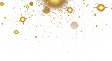 golden glitter sparkle and glowing particles light snow flare magic dust effect clean png