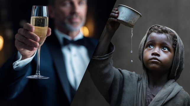 Contrast between wealth and poverty