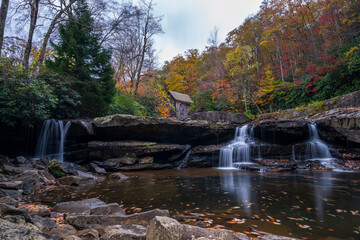 Glade Crist Mill Babcock State Park in West Virginia during fall