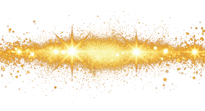 golden glowing particles dan dust floating PNG