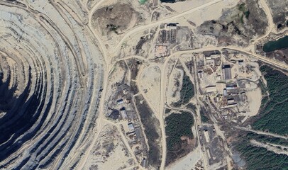 Udachnaya Diamond Mine, Russia: High-Resolution Aerial View of Massive Open-Pit Mining in the Arctic Permafrost