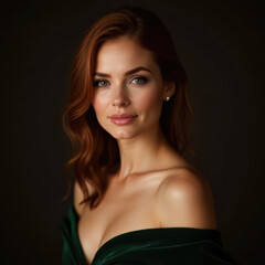 A portrait of a gorgeous woman_looking directly at the camera