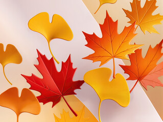 Golden autumn tree with falling leaves and warm glow, perfect for seasonal cards, nature art, or cozy fall-themed designs.