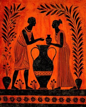 Eurydice and Orpheus: A Monochrome Ceramic Scene Inspired by Ancient Crete