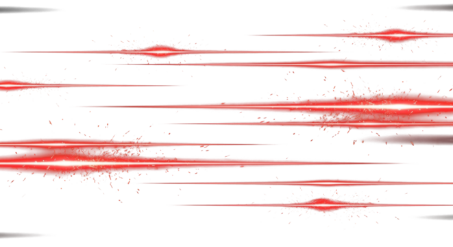 Laser lines of light. Horizontal neon light. Neon red horizontal speed lines. Glowing stripes. Laser beams. light lines of movement and speed in neon color. Beautiful flash of light  clean png