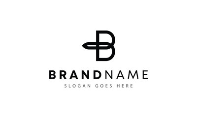 Letter BT or TB initials vector monogram logo design