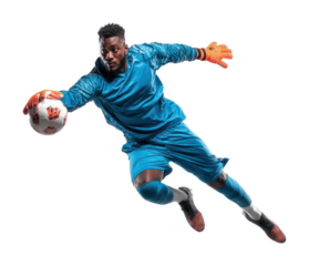 PNG Goalkeeper with gloves soccer ball sports.