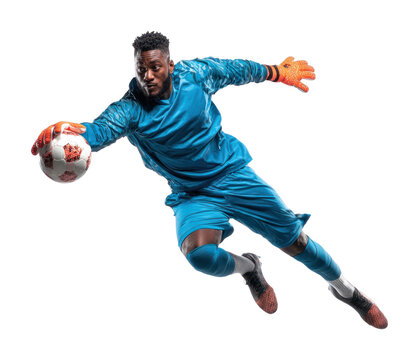 PNG Goalkeeper with gloves soccer ball sports. - Powered by Adobe