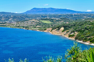 Fototapeta premium Bucht von Navarino (Ormos Navarino) bei Pylos in Messenien, Peloponnes (Griechenland)