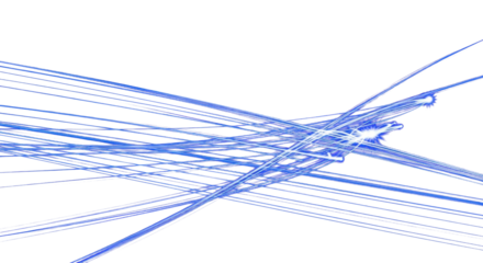 Moving fast blue laser light beams isolated on black background. Abstract light effect. clean png