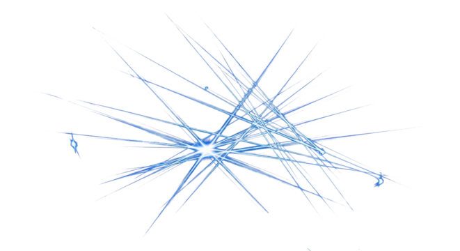 Moving fast blue laser light beams isolated on black background. Abstract light effect. clean png