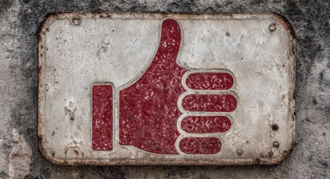 Hitchhike Stop Sign: French Text Design Featuring Thumbs Up for Car Pickup at a Stopping Point