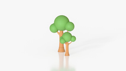 The Tree on white background  for Energy or eco concept 3d rendering.