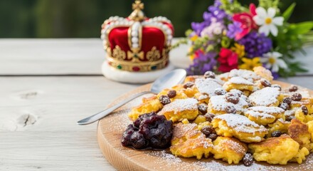 Kaiserschmarrn in Alpine Grace: Fluffy Pancake with Plum Compote Beneath the Habsburg Crown