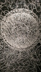 Hand blown glass sphere abstract background