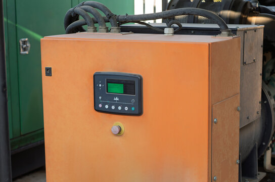 control panel of a generator on the panel Automatic Mains Failure control module