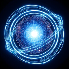 Futuristic glowing energy sphere symbolizing innovation and artificial intelligence power