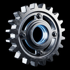 Futuristic metallic gear representing engineering and technology innovation