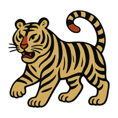Obraz premium PNG Vintage tiger illustration design