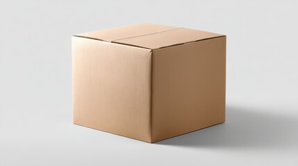 Cardboard box isolated on white background, ready for shipping