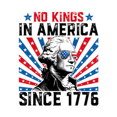 Obraz premium No Kings in America Since 1776 Distressed USA Flag Vintage