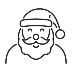 santa claus line web icon