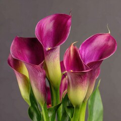 Vibrant colorful flower blooming brightly in a sunny garden, with soft green leaves surrounding its delicate petals. Fresh flower standing tall among grass, showcasing natural beauty, freshness