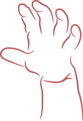 baby hand line art vector.eps
