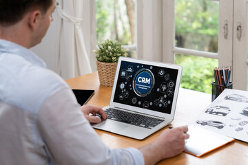 Customer relationship management system on brisk computer for CRM business and enterprise