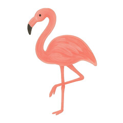 Fototapeta premium PNG Elegant pink flamingo illustration.