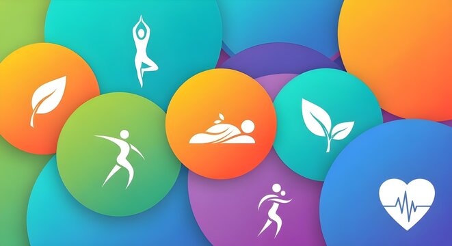 Iconos de atención médica, color del arco iris