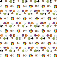 Playful Sports Balls Repeating Motif