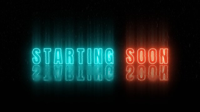 Get ready the vibrant glow of neon "Starting Soon" teases excitement for your upcoming event or product launch now