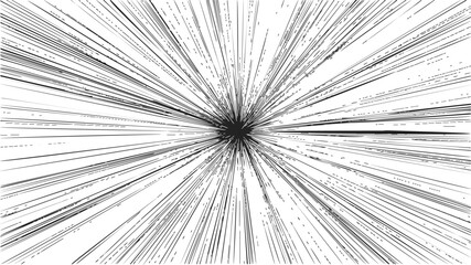 Radial lines sketch hand drawn abstract sunburst burst from center — stock vector