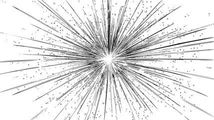 Obraz premium Explosion sketch hand drawn burst with radiating lines and scattered particles — stock vector