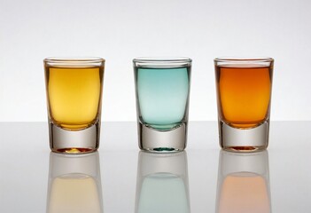 Colorful Shot Glasses on Bar Counter