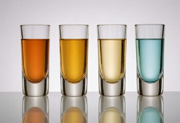 Colorful Shot Glasses on Bar Counter