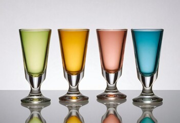 Colorful Shot Glasses on Bar Counter