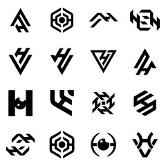 initial logo design vh, h, hv, logotype, monogram, letter, initial, vector, graphic, modern, letter, font, business, alphabet, creative, symbol