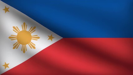 Dynamic animated Philippines flag waving proudly in the breeze symbolizing national pride and cultural identity for travel or global business ventures