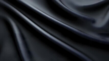 Watch sleek black fabric dynamically unfold, revealing a luxurious, modern texture perfect for fashion and design projects - Powered by Adobe