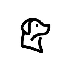 Minimalist Dog Head Outline Vector Illustration