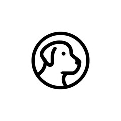 Minimalist Dog Head Profile Icon Encapsulated