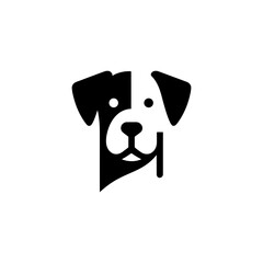 Minimalist Dog Portrait Bold Graphic Symbol