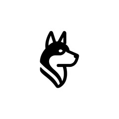 Husky Dog Head Minimalist Logo Vector Illustration
