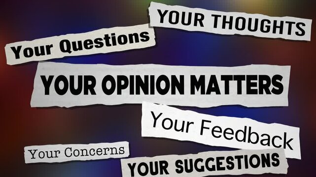 Your Opinion Counts News Headlines Suggestion Feedback Ideas Matter 3d Animation