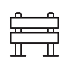 Construction warning board icon vector design illustration template in trendy style