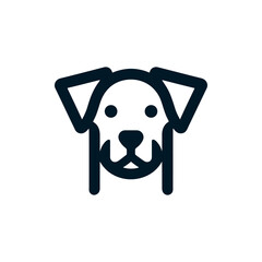 Adorable Dog Face Icon in Minimalist Outline Style