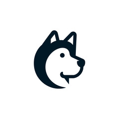 Simplified Husky Head Vector Logo with Charming Simplicity